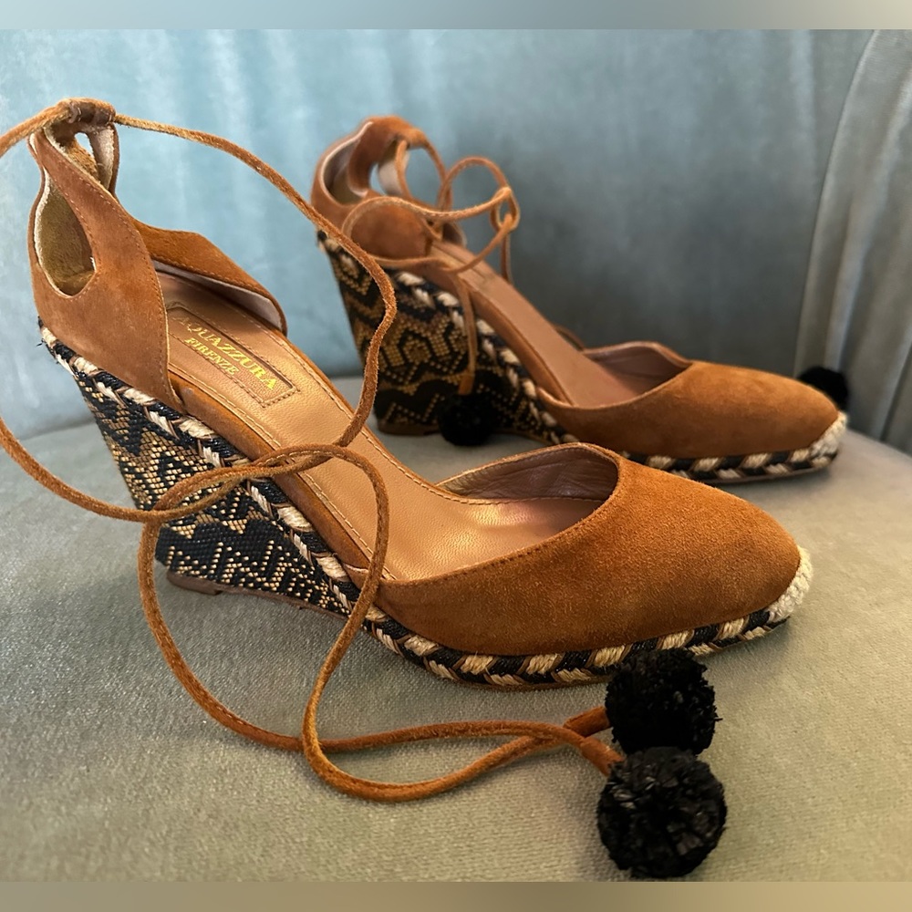 Aquazzura "Palm Beach" suede espadrille